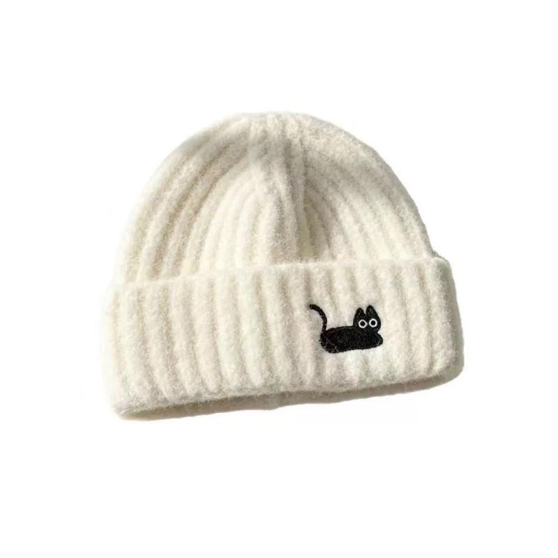 Womens Oversized Knit Beanie Hat Winter Warm Ear Protection Thick Wool Blend Cap Cold Weather