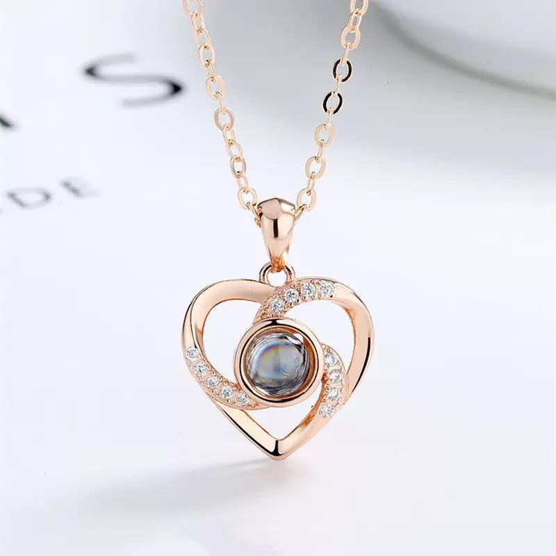 100 языков Я люблю тебя проекционное ожерелье высокое чувство моды элегантная ключичная цепочка