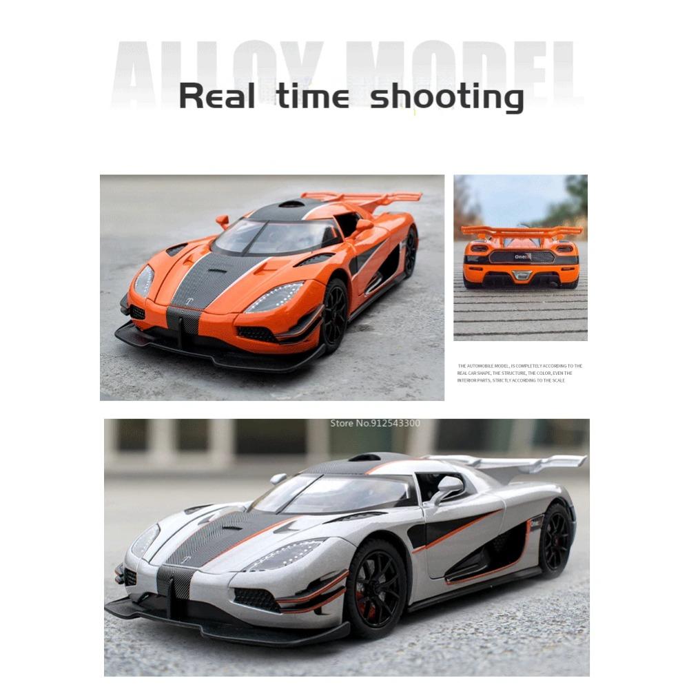 1/24 Koenigsegg One1, модель автомобиля из сплава, литая под давлением игрушка со звуковым светом, откатным моделированием, масштабная модель автомобиля, игрушка для мальчика, подарок на день рождения