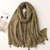 Autumn Fashion Polka Floral Tassel Viscose Shawl Scarf Lady High Quality Wrap Pashmina Stole Bufandas Muslim Hijab Caps 180*90Cm