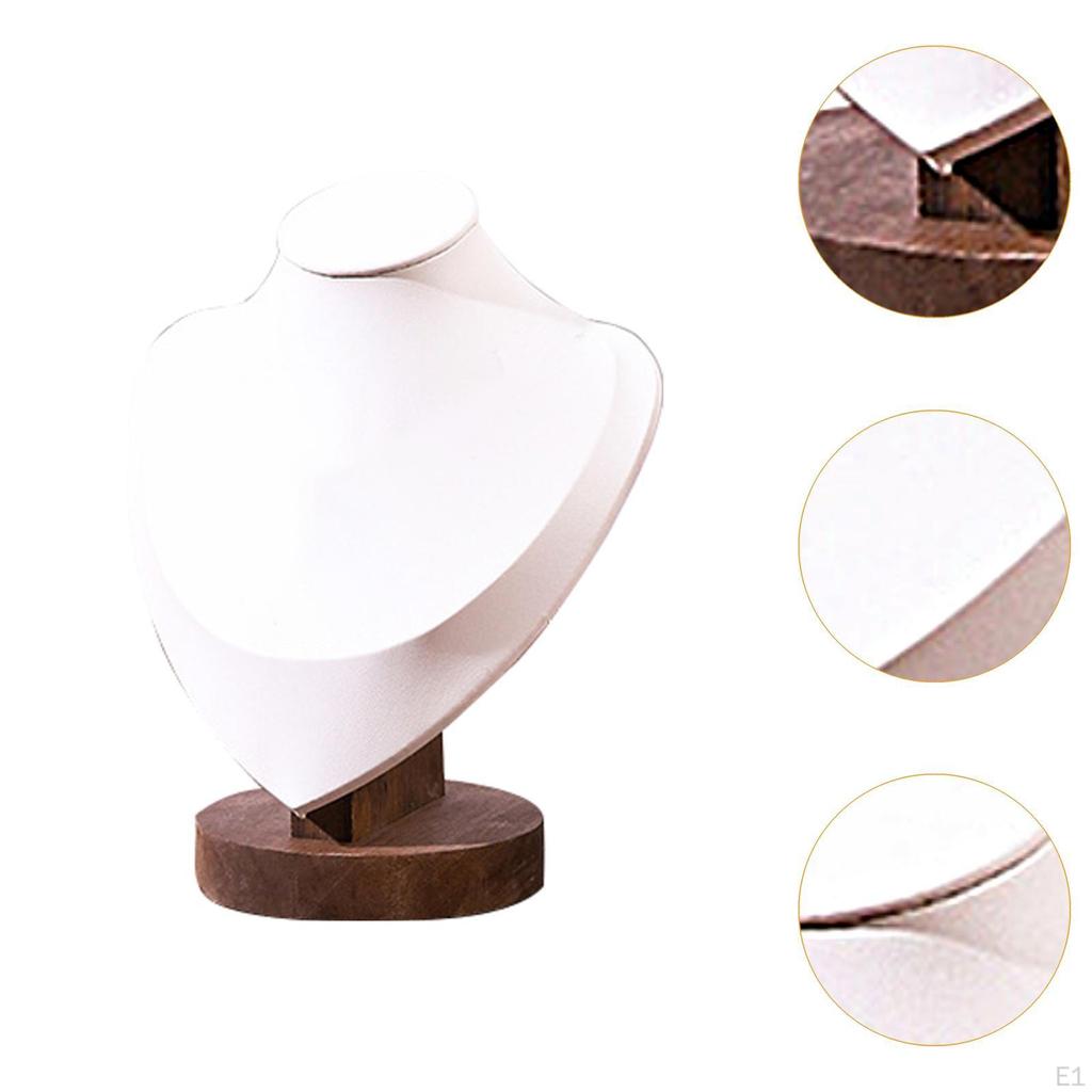 Necklace Display Bust Jewelry Holder Home Decor Wooden Base Elegant for Women Pendant Chain Stand