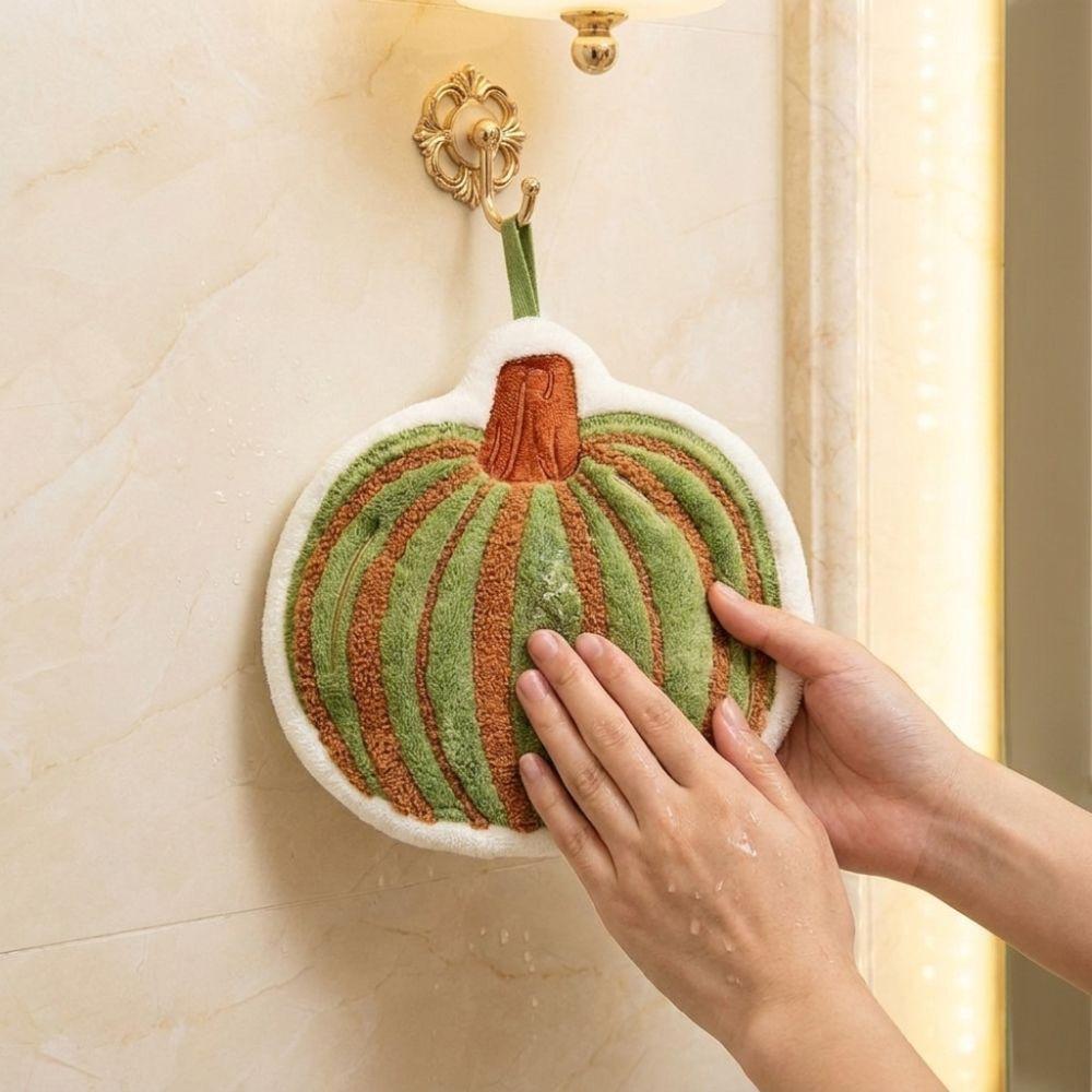 Thickened Pumpkin Hand Towels Water-absorbing Hand-Wiping Towel Halloween Towels Kitchen