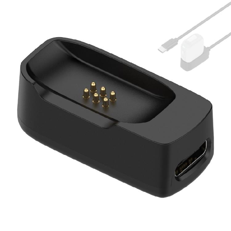 Portable Microphone Transmitter Charging Base with 6 Contact Pins and Side Input for Mic Mini 2/Mic3 Units, Fit for Daily Storage, Travel Bags, and