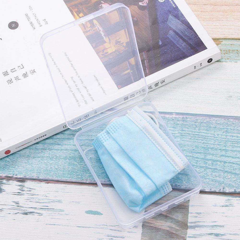 Face Masks Portable Disposable Powder Puff Case Transparent Storage Box Mask Storage Case