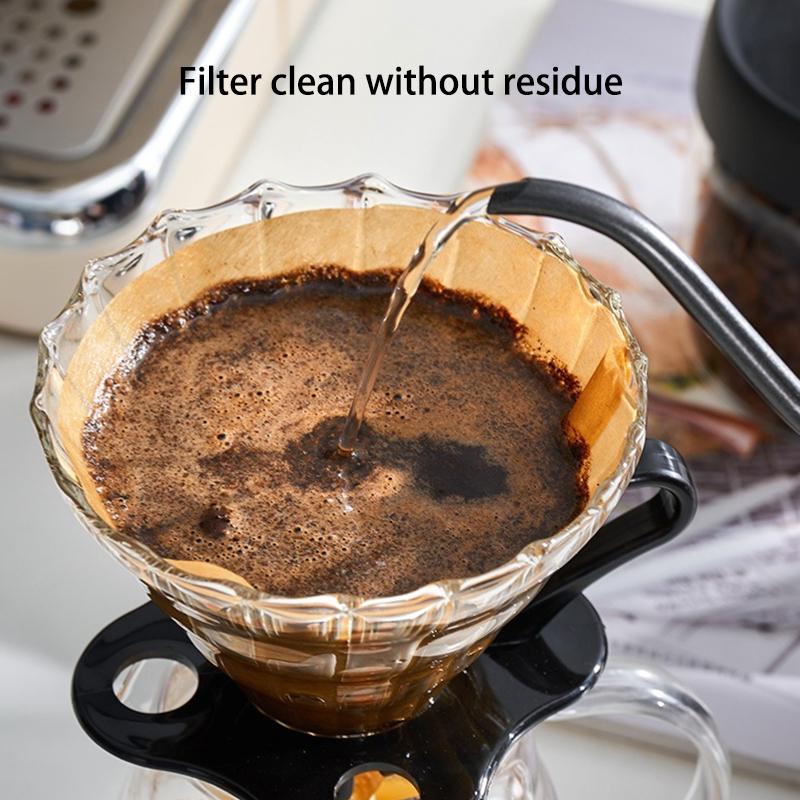 50/100 шт. Бумага для кофейных фильтров V-образной формы Сектор Древесная целлюлоза Капельная бумага Различные размеры Аксессуары для чайного инфузора Инструмент