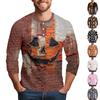 Men's Halloween Printed Collar Three-Quarter Sleeve