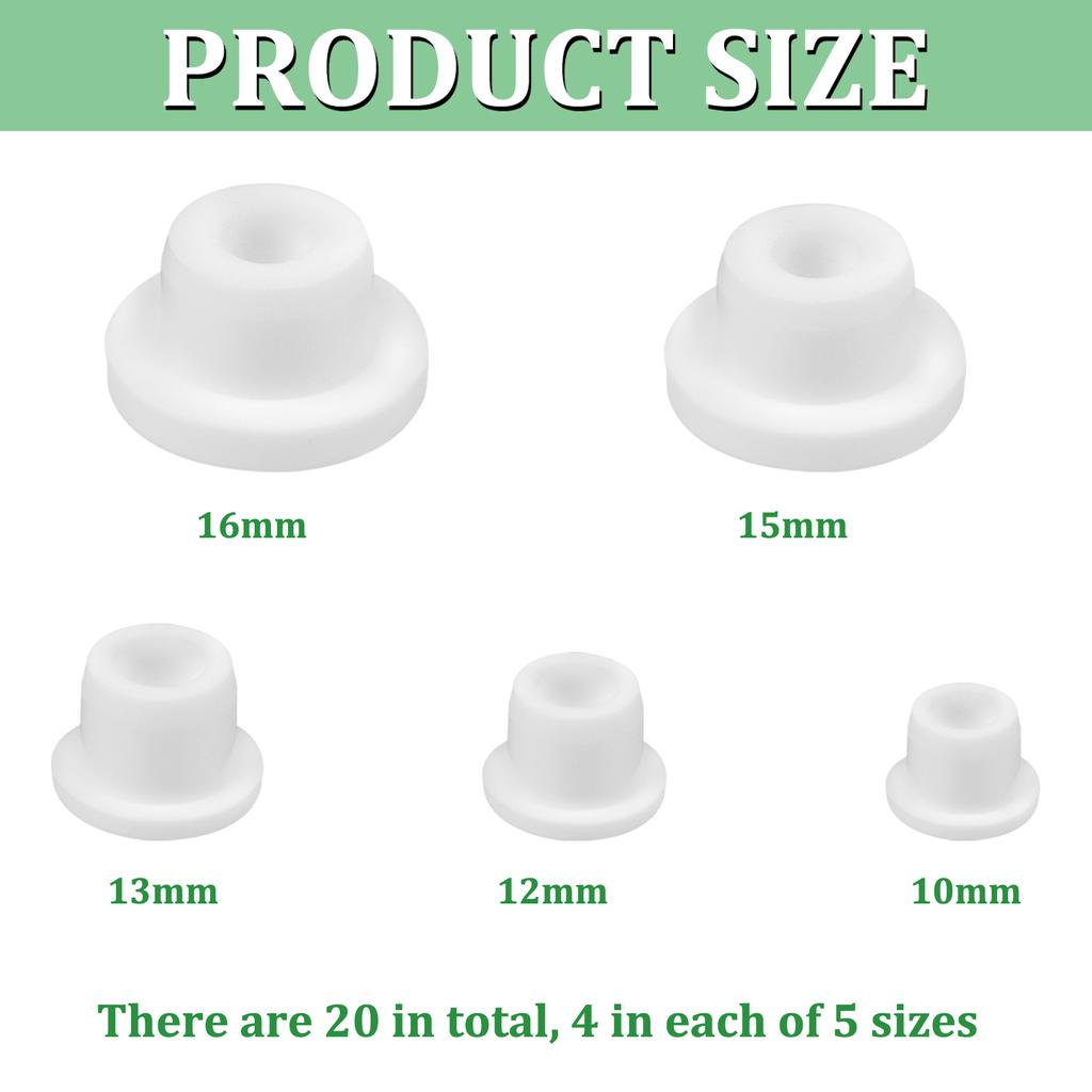 20 Pieces Silicone Salt And Pepper Shaker Stoppers 10, 12, 13, 15, 16 Mm Stoppers For Salt And Pepper Shakers, Salt Shaker Plug