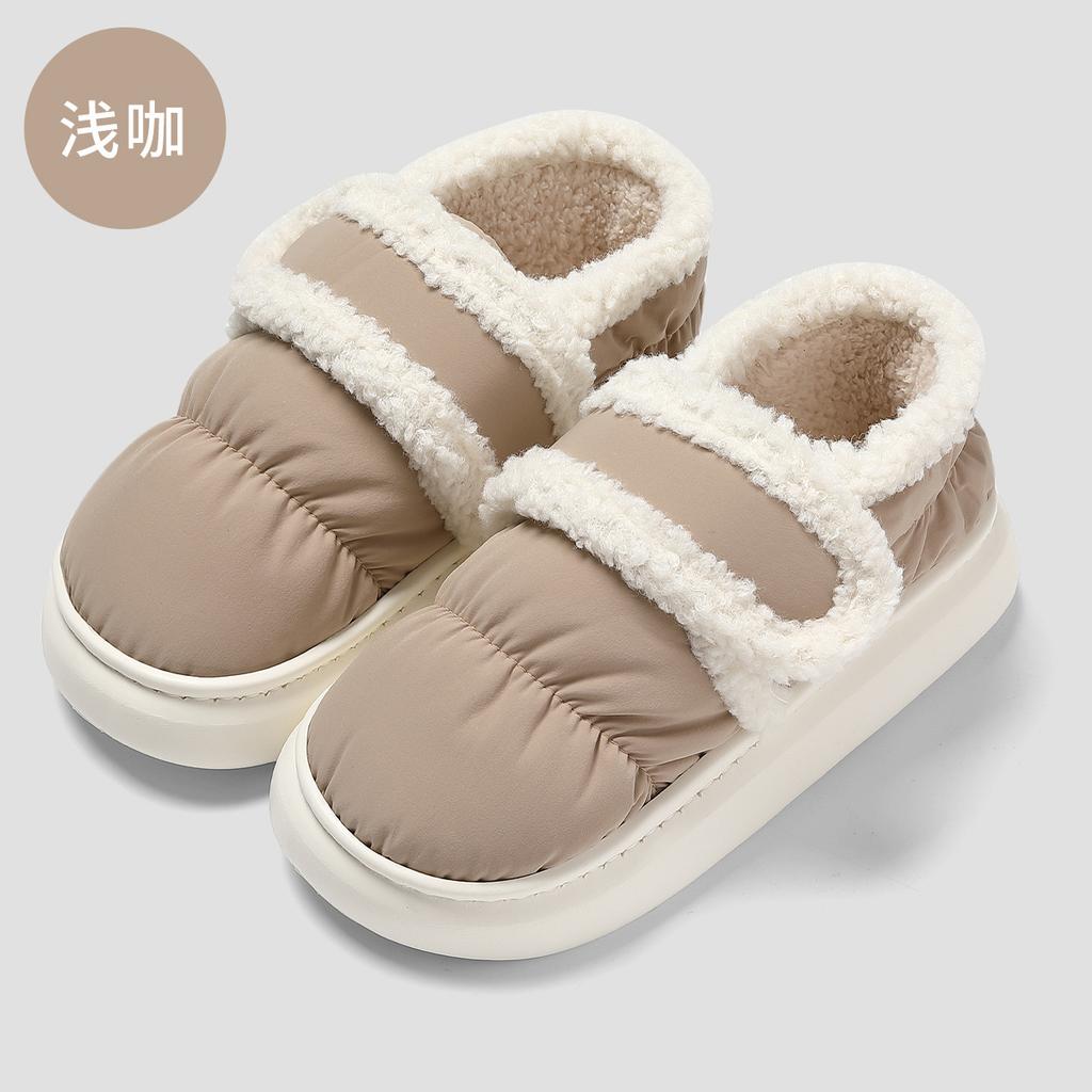 Cotton Slippers Women's Autumn and Winter Snow Boots Couple Indoor Home Home Home Non-slip Men's Warm Thick-soled Slippers