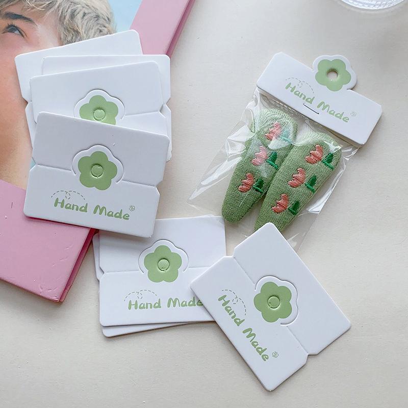 100Pcs/Lot Foldable Packaging Paper Cards Colorful Flowers Cards For Handmade Jewelry Retail Hang Tag Flowers Display Cardboard