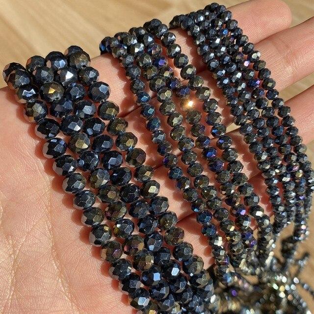 3/4/6/8 мм граненые круглые австрийские хрустальные бусины, блестящие стеклянные бусины-распорки Rondelle для рукоделия, изготовления ювелирных изделий, сделай сам, браслет 15 ''
