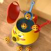 Kids Vacuum Cleaner Toy Set with Push Walker Bell Ball Spade 360 Degrees Rotating Tackle Throwing Game Skill Development