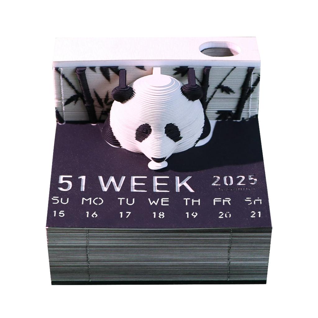 217 Sheets Paper Carving Art 3D Non-Stick Sticky Note Pad Original Paper Card Crafts Panda 3D Notepad Tear-Away DIY Notes