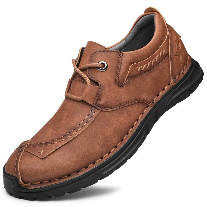 Обувь из коровьей кожи в стиле ретро, ​​мужские лоферы, повседневная кожаная обувь ручной работы, мокасины, мужская обувь на плоской подошве