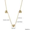 14K Gold Plated Stainless Steel Zircon Necklace Bracelet Three Flower Fashion Jewelry Gift Hypoallergenic HIgh Quality