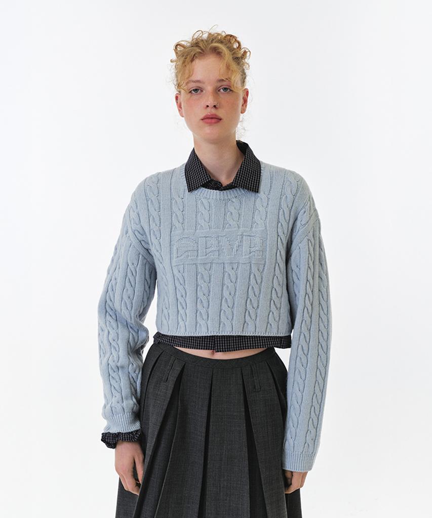 GROVE Sophie Crop Knit (Light Blue)