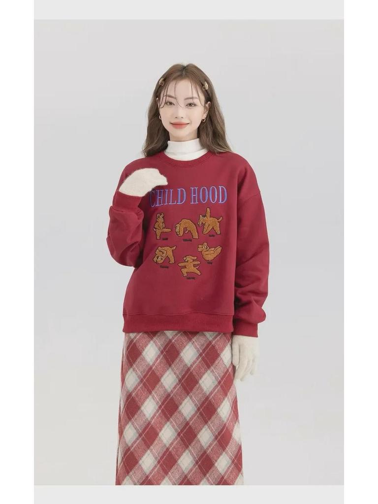 Красная шерстяная юбка в клетку с высокой талией для стройных фигур типа «груша» — корейский стиль, А-силуэт, идеально подходит для весны и осени