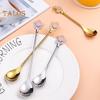 Stirring Spoon Flower Multifunctional Anti-scratch Beautiful Long Handle Dessert Snack Kid's Scoop Restaurant Supplies