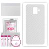 apgo Protective Skin Sticker for the Back Compatible with Samsung Galaxy A6 (2018), Wrap Film, Foil, Vinyl - Pattern Transparent Carbon