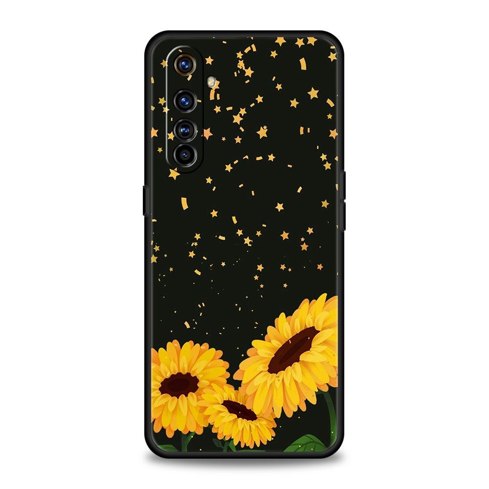 Мягкий ТПУ Чехол Для Realme C67 C63 C55 C53 C25 C21 10 11 12 13 GT 2 3 5 Pro Plus 5G Чехол Для Телефона Летний Подсолнух Цветочный Цветок Сумка