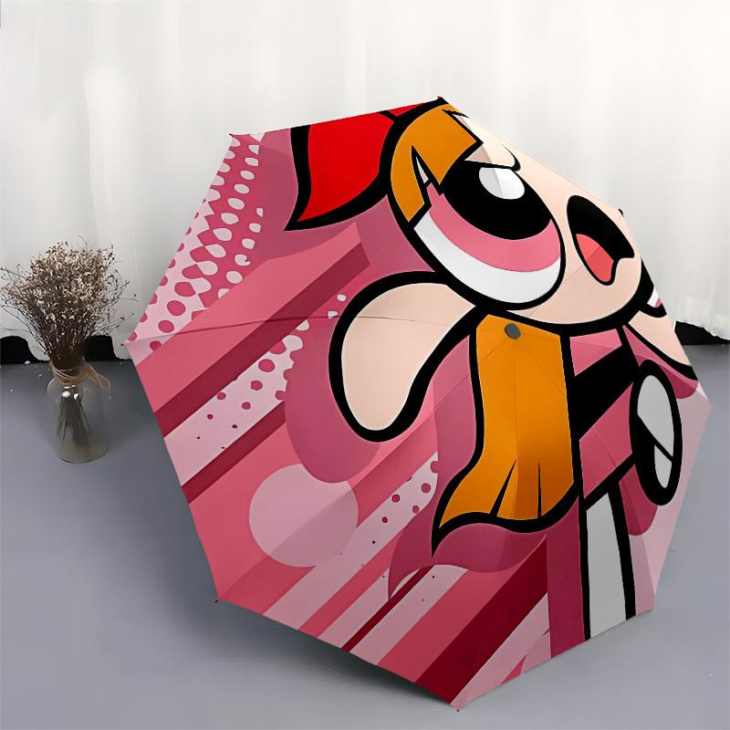 Powerpuff Girls, Buttercup Automatic Opening and Closing, 8 rib Structure Portable Umbrella, Suitable for Men and Women in All Seasons Perf