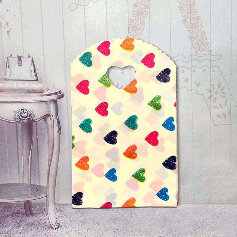 Small Plastic Bag With Handle Packaging Bags Boutique Gift Bag Mini Bag 50Pcs Trinket Bag Multi Designs