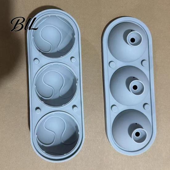 Giant Ice Cube Tray Tennis Ball Silicone 3-Cavity Mold for Whiskey Durable Food Grade Cocktails Slow-Melting Large Spheres Creative Gift Sports