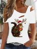 Women's New Casual  Top  Christmas  Halloween Christmas Gift Tops Shirt Blouse