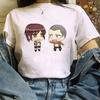 Атака Титанов Конни X Саша Браус Эрен Йегер Clipart Аниме печать женская футболка летняя улица повседневная стрейч Тонкие футболки Основные футболки для пар