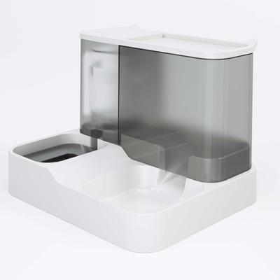 Диспенсер для воды и еды для домашних животных 2 в 1 с большой емкостью и прозрачным окном, автоматическая кормушка для домашних животных для собак и кошек