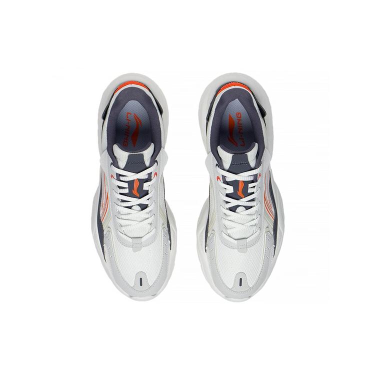 Li Ning Flowing Rock Flowing Rock Низкие Спортивные Повседневные Кроссовки Мужские Бело-Серые AGCS267-1