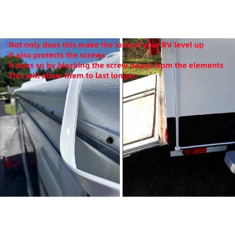 Винтажная виниловая отделочная молдинг для дома на колесах, 1 дюйм, белый, для дома на колесах, кемпера, прицепа для путешествий, крышка для винтов, угловой желоб, наружный шов, край крыши, направляющая, сверхпрочная отделка(25