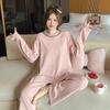 Женская модальная пижама с длинным рукавом и нагрудной вставкой - Свободная, простая домашняя одежда для весны, осени, зимы