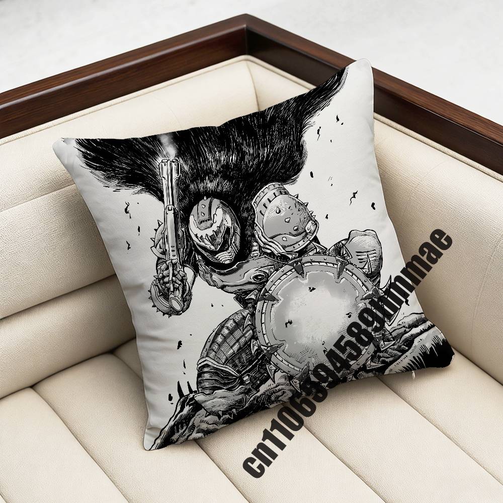 For Game D-Doom Slayer Throw Pillow Case Sham 45X45Cm 40X40Cm Square Car Pillowcase Pad Cushion Cover