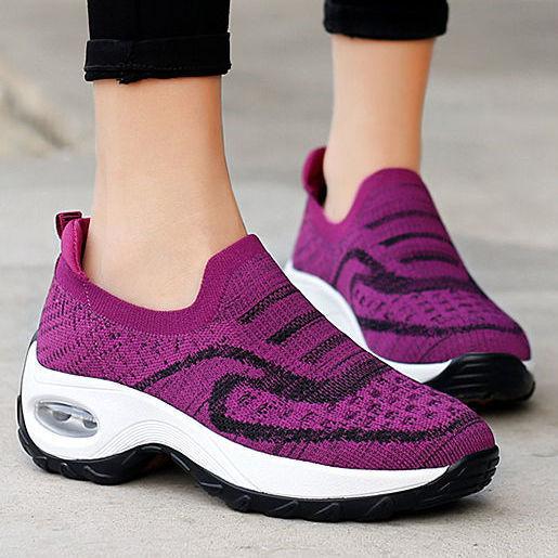 Спортивные и повседневные туфли на один слой, сетка fly-weave, дышащие, для ходьбы, танцев на площади