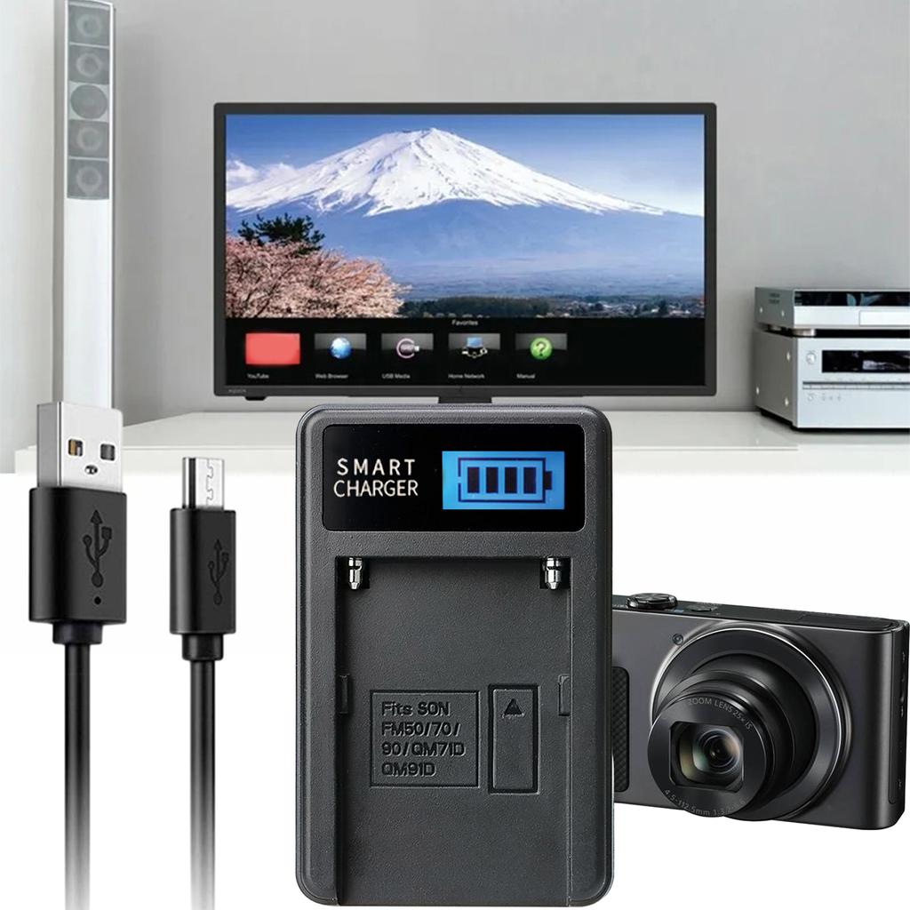 Convenient Micro USB Charger for NPF550/F750/F960/F970 NPFM50/FM70/FM90 QM71D 91D NPF500H/F55H Cameras Easy to use