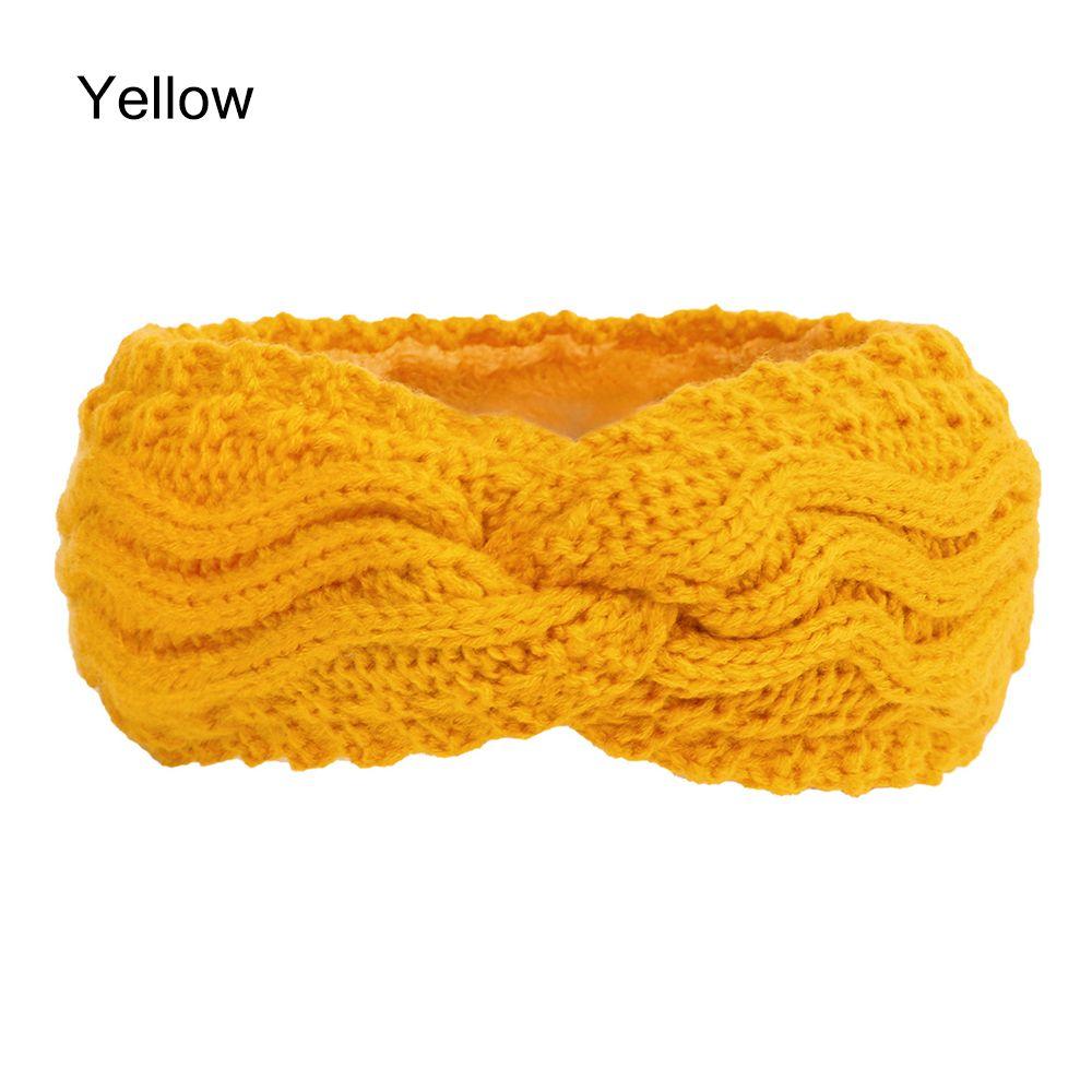 Зимние аксессуары для волос Эластичный вязаный крючком узел согревающий уши Вязаные повязки на голову Ободки для женщин