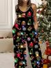 Women's Fashion Jumpsuit, Plus Size Clothing Daily Casual Fashion Wear, Graphic Christmas Printing Design,  Party Parties, Christmas Clothing