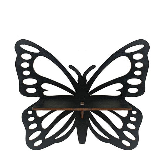 Деревянная настенная полка для Хэллоуина, черная кошка, дерево, бабочка, вырез, настенная полка для хранения, настенное художественное украшение для домашнего декора