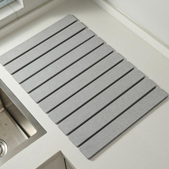 Large Dish Drying Mat Foldable Water-absorbing Diatomaceous Earth Mat Quick Dry Pad for Kitchen Counter