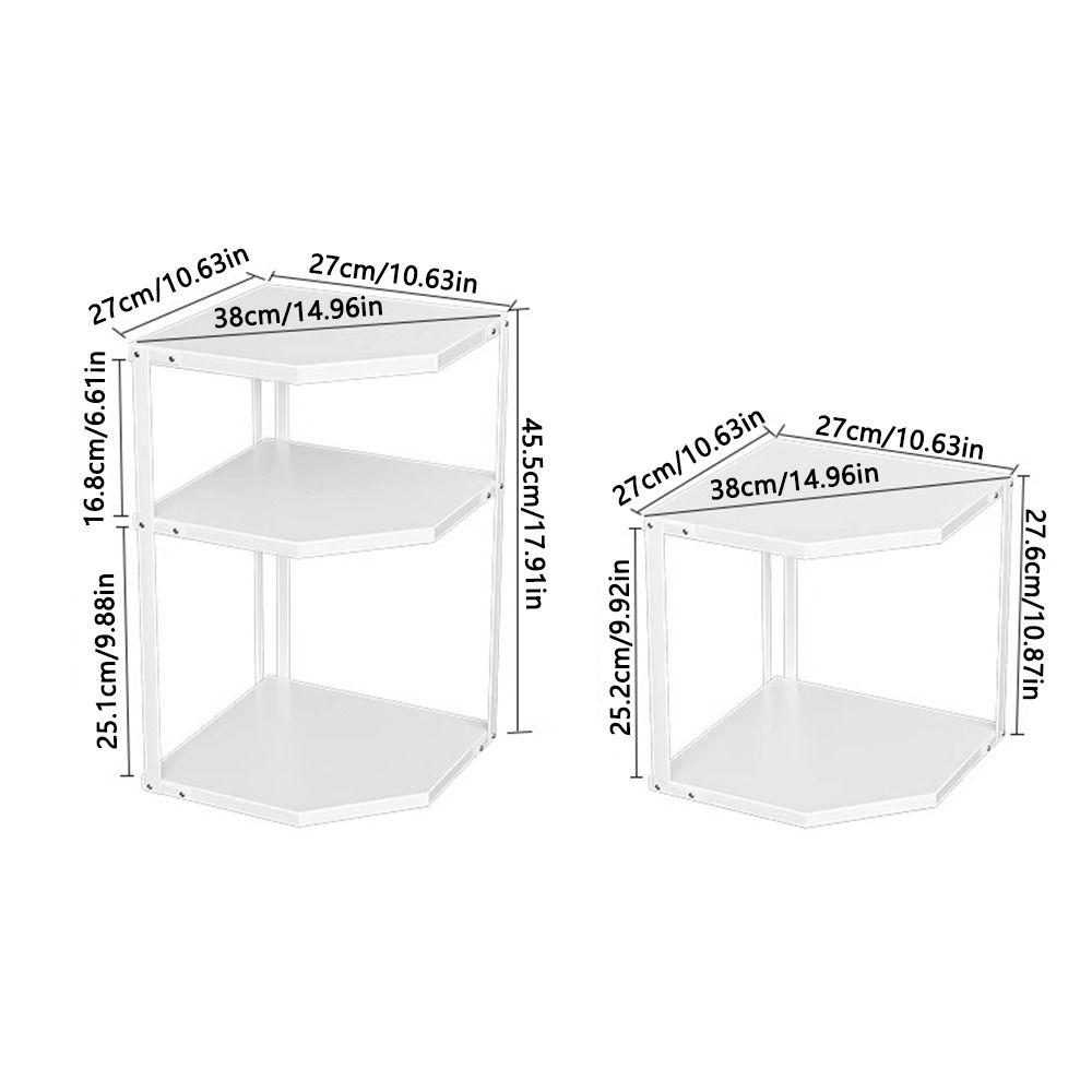Space Saving Corner Pot Storage Rack 2/3 Tier Cabinet Pot Lid Holder  Bathroom