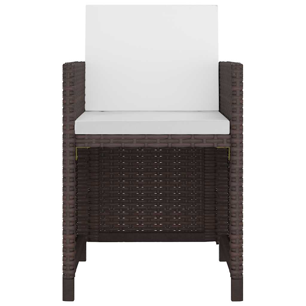13 Piece Garden Dining Set with Cushions Poly Rattan Brown