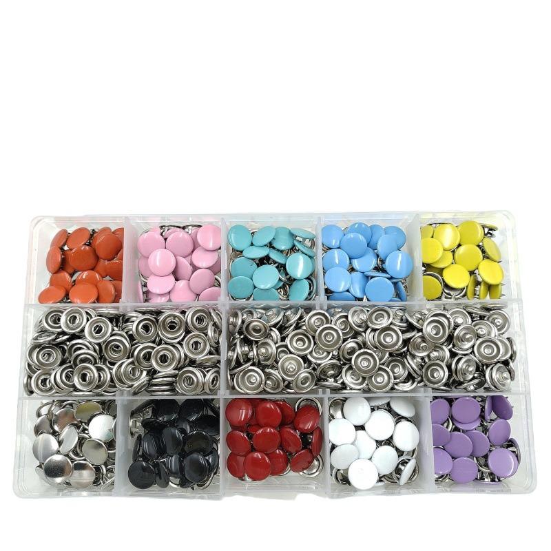 Colorful Five-Prong No-Sew Metal Snap Buttons for Baby and Mother Garments.