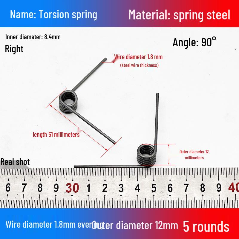 Torsion Spring Steel 0.3-3.0 for 90/180° Clip Trash Can