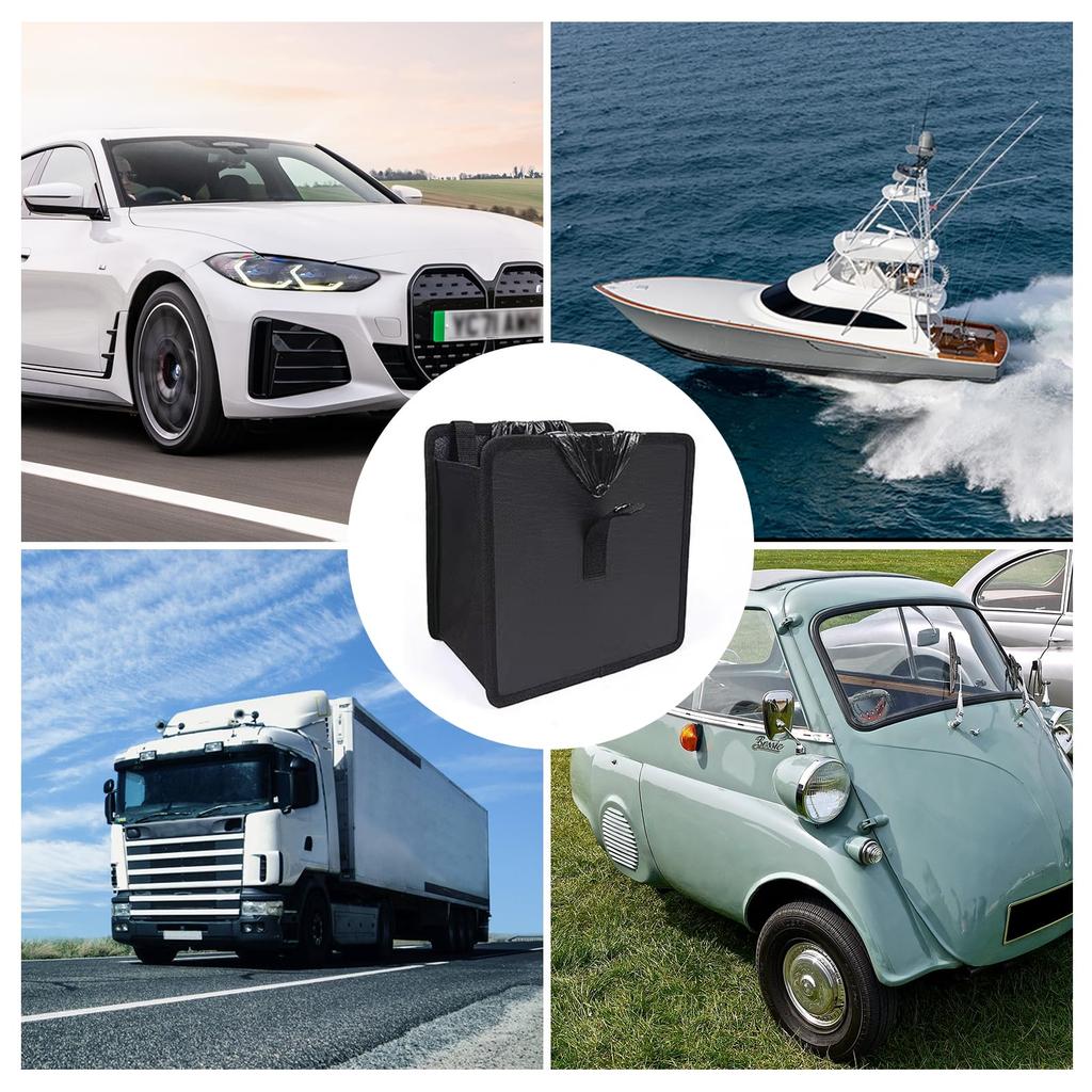 Набор из 2 складных автомобильных мусорных ведер, большое ведро для мусора, хранение мелких предметов, легкий карман на спинку сиденья для задних и пассажирских сидений, для банок, подвесное, вместительное, водонепроницаемое,