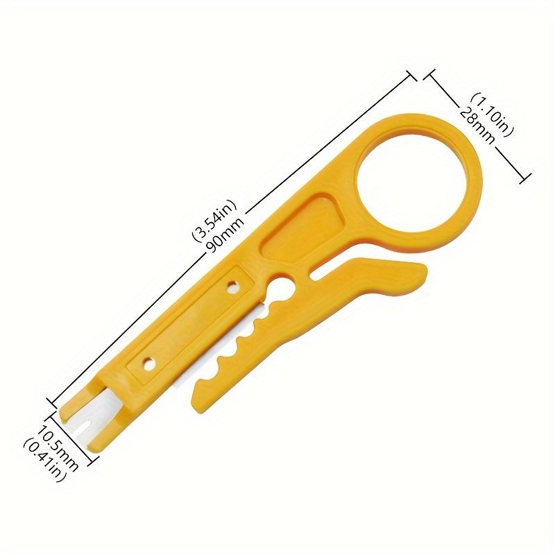 Yellow Portable Wire Stripper and Crimper Pliers Compact Cable Cutter Tool for UTP/STP Data Wires, Safe and Easy To Use Ideal for Modular Connectors