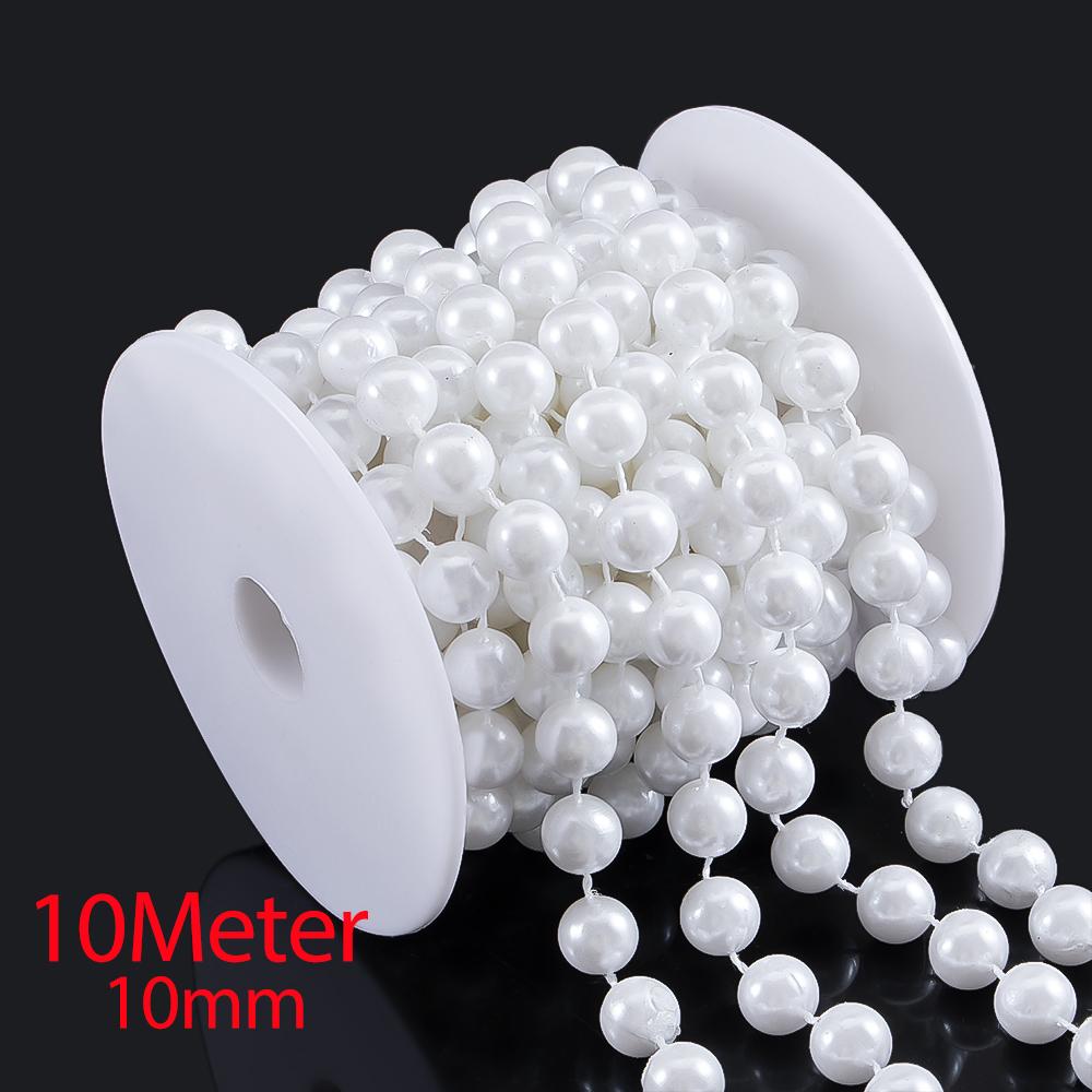 10M 2M ABS Imitation Pearl Star Bead Chain Line Cord Plastic Thread Trim DIY Wedding Party Decor Jewelry Findings Craft Material