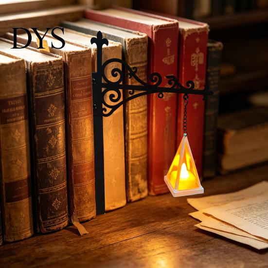 Мини-фонарь для книжных полок, Винтажная лампа для книжной полки, Портативный теплый светодиодный ночник, Металлическое декоративное украшение на Хэллоуин, Уголок для чтения, Академический стол