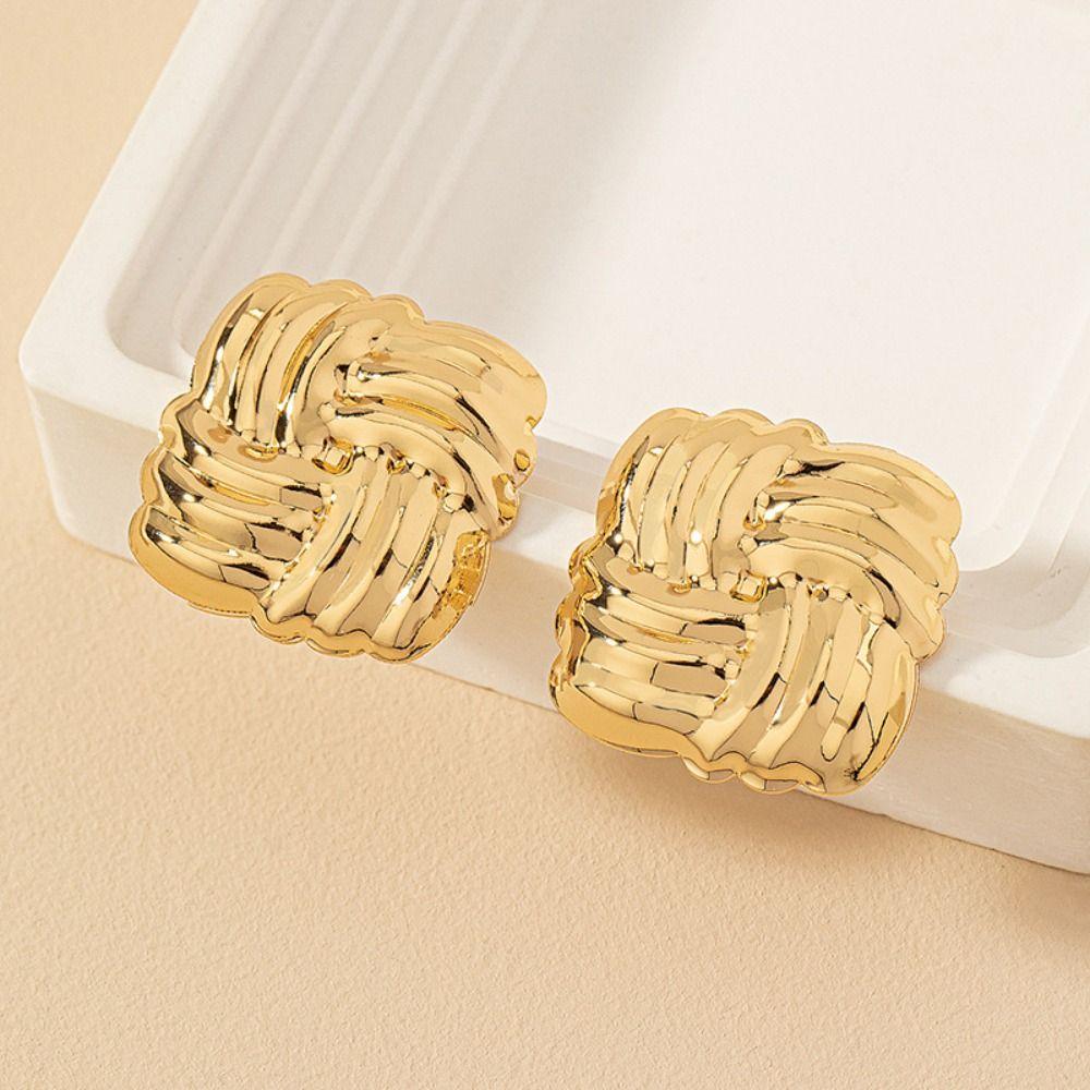 Винтажные серьги-гвоздики с волнами, витые серьги из цинкового сплава, модные серьги-гвоздики на каждый день