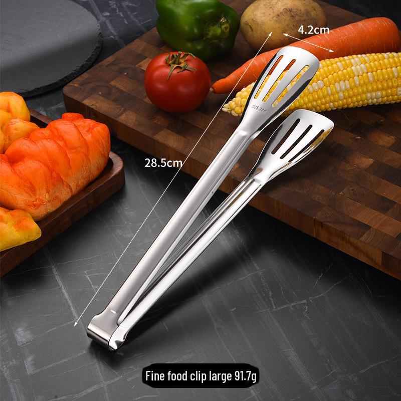 Зажимы для жарки стейков, кухонные зажимы для еды, зажимы для сладких ломтиков, зажимы для барбекю из нержавеющей стали промышленного класса, устойчивые к ожогам, утолщенные