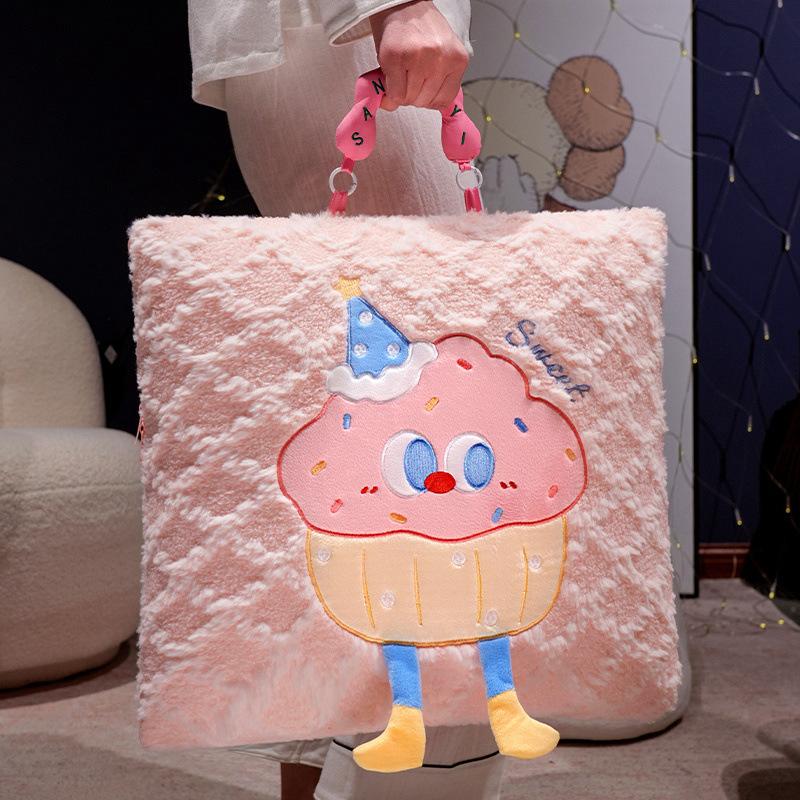 Креативное и Модное Одеяло-подушка Два-в-одном Двумерное Хлопковое Одеяло для Сна Подушка для Кондиционера Вышитая Плюшевая Подушка для Головы